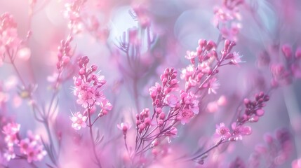 Soft Focus Pink Flowers in Blur
