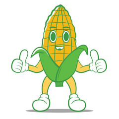 cute corn classic character mascot icon, editable vector hand drawn