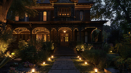 House Interior Decorated with Decorative Lighting, Modern Home Ambience