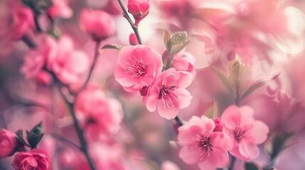 Obraz premium Soft Focus Pink Flowers in Blur
