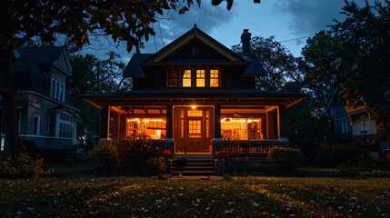 Stylish Home Decor with Warm Lighting, Cozy Residential Interior