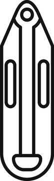 recommend clip art: Simple black line art of an inflatable boat floating on water surface, ideal for maritime and leisure activities