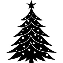 Christmas tree icon silhouette vector art illustration