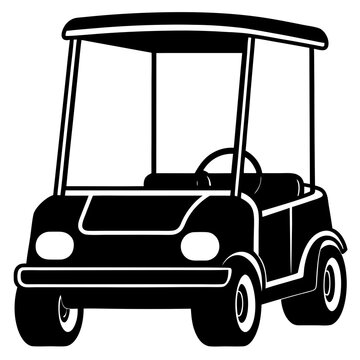 recommend clip art: Golf cart front view icon silhouette vector art illustration design
