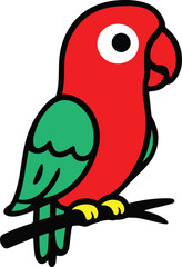 A cut parrot vector art 