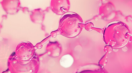 Fototapeta premium Microscopic view of glycolate molecule against pink background