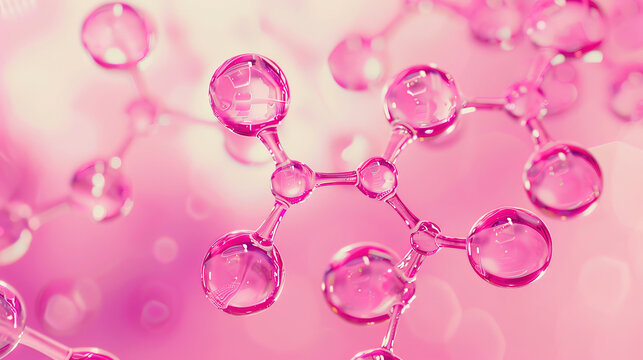 Microscopic view of glycolate molecule against pink background