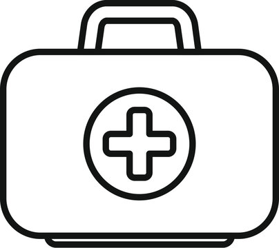 recommend clip art: Simple black outline icon of a medical kit, symbolizing healthcare and first aid preparedness