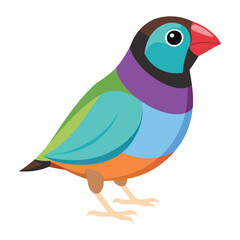 Illustration of Gouldian Finch Isolated