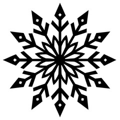 Snowflakes Nice element for Christmas banner, cards. New year ornament silhouette vector art illustration