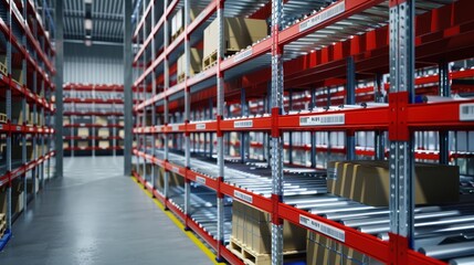 Organized Storage Solutions: Pallet Racking System with Barcode Labels for Efficient Warehouse Management