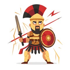 Obraz premium angry viking cartoon