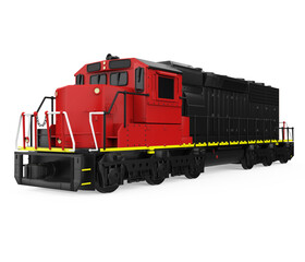 Obraz premium Diesel Locomotive Train Isolated