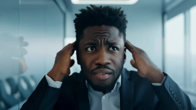 Thinking Businessman with Intense Expression