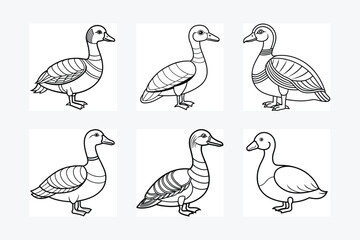 Egyptian Goose sits icon vector, Duck Editable Stroke Vector Line Icon, Goose Editable Stroke Vector Line Icon, 