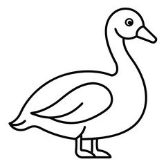 Egyptian Goose sits icon vector, Duck Editable Stroke Vector Line Icon, Goose Editable Stroke Vector Line Icon, 