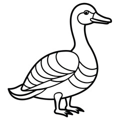Egyptian Goose sits icon vector, Duck Editable Stroke Vector Line Icon, Goose Editable Stroke Vector Line Icon, 