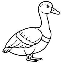 Egyptian Goose sits icon vector, Duck Editable Stroke Vector Line Icon, Goose Editable Stroke Vector Line Icon, 