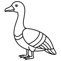 Egyptian Goose sits icon vector, Duck Editable Stroke Vector Line Icon, Goose Editable Stroke Vector Line Icon, 