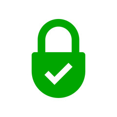 Padlock with check mark icon