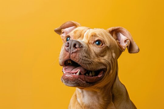 Dog captured against a solid backdrop, providing a clean canvas for customized content