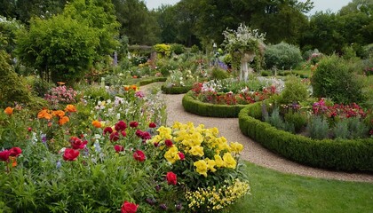 Obraz premium Beautiful garden with hydrangeas in Brittany 