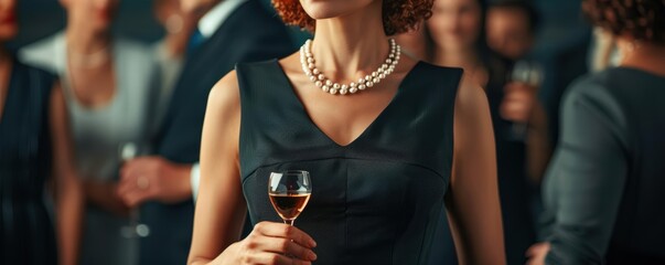 Elegant woman in a 1950s cocktail dress at a glamorous vintagethemed party, classic style, occasion attire, timeless fashion