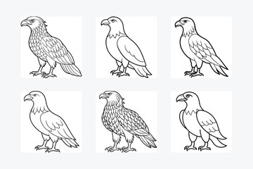Golden Eagle full body vector illustrator, Hawk black icon, Hawk silhouette.