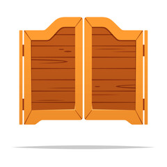 Saloon swinging doors vector isolated illustration