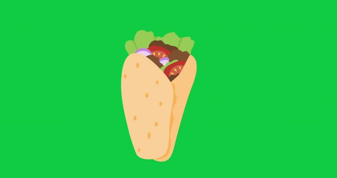 animation kebab hand drawn turkish food illustration