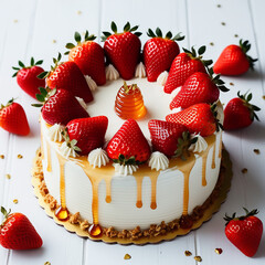 delicious and colorful cake, perfect for a birthday party or wedding celebration