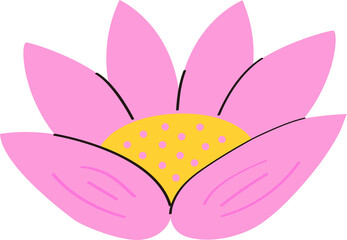 Pink Lotus Flower Illustration