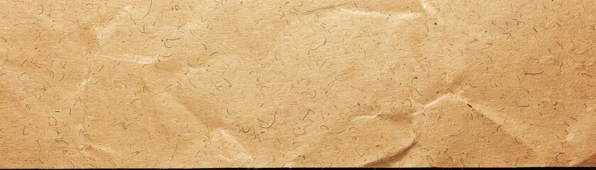 Abstract Crumpled Paper Texture - Brown Background with Natural Fiber Lines