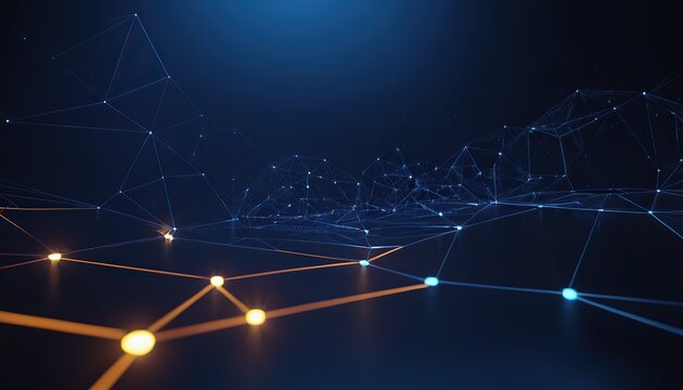 Abstract digital background Big data visualization Network connection structure Science background 3D rendering