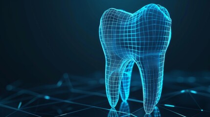 3D Illustration of a Tooth from Digital Polygon