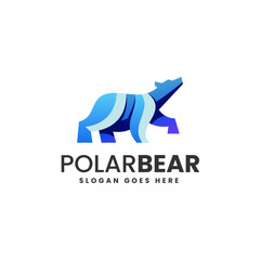 Vector Logo Illustration Polar Bear Gradient Colorful Style