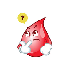 red blood drop mascot character.