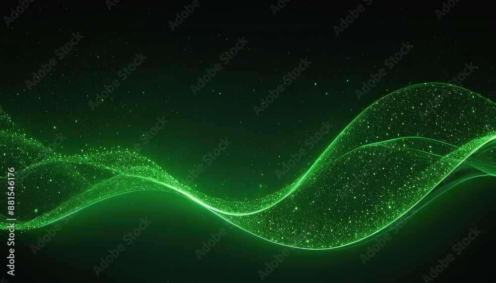 Canvas Prints green particles wave abstract background with shining dots stars background 170