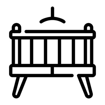 recommend clip art: crib Line Icon