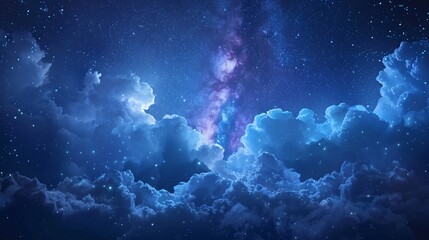 Night sky with stars and clouds: ethereal outdoor background, ideal for capturing the beauty of nature.