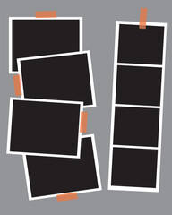 8 photo collage template. vector illustration, new collections