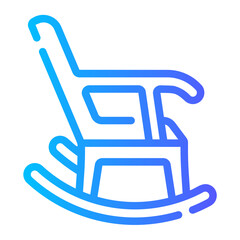 rocking chair Line Gradient Icon