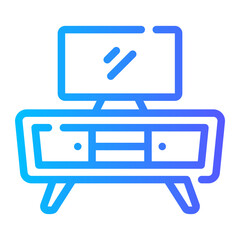 tv table Line Gradient Icon