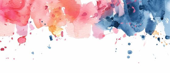 Obraz premium Thank you card, watercolor brush strokes, flat design illustration