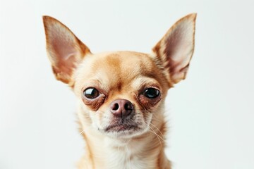 Obraz premium Charming chihuahua portrait against white background for pet lovers and animal enthusiasts