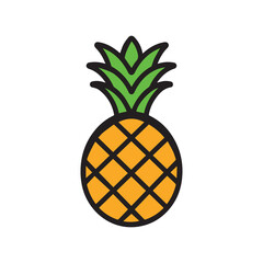 Pineapple natural food icon. Freshness sweet art vector design.