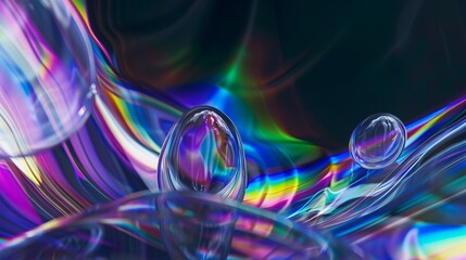 Abstract glass wave on a dark background. Modern abstract background