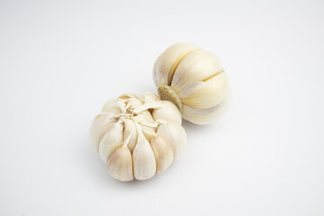 Fototapeta premium Fresh garlic. in Group. isolated on white background.
