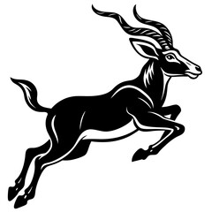 Antelope roars Full Leanth vector silhouette illustration