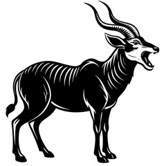 Antelope roars Full Leanth vector silhouette illustration